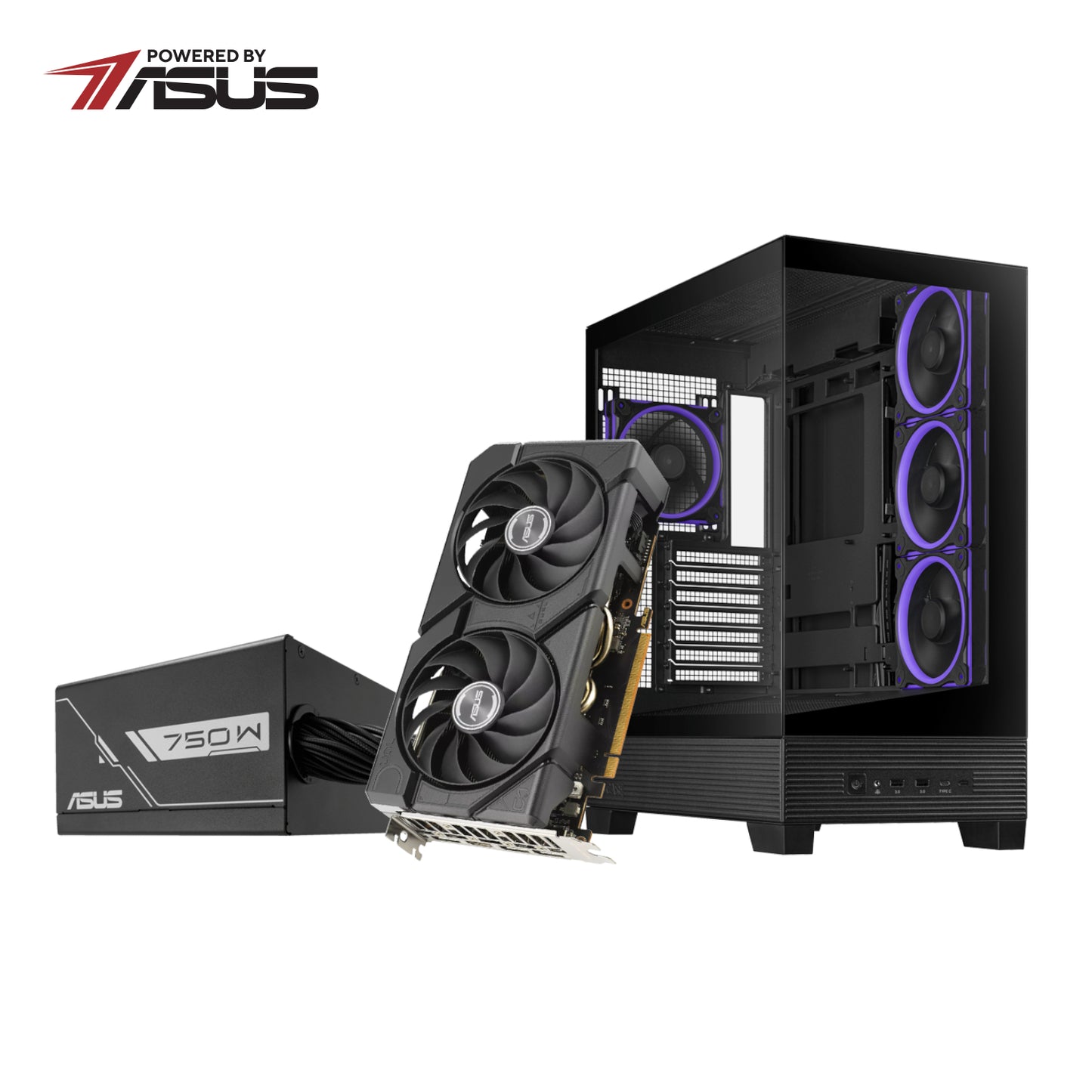 Asus UWM 2 Gaming Chassis/Graphics Card/Power Supply Combo (A31 PLUS | RX 7600 | PRIME 750W) - Stellar Technologies