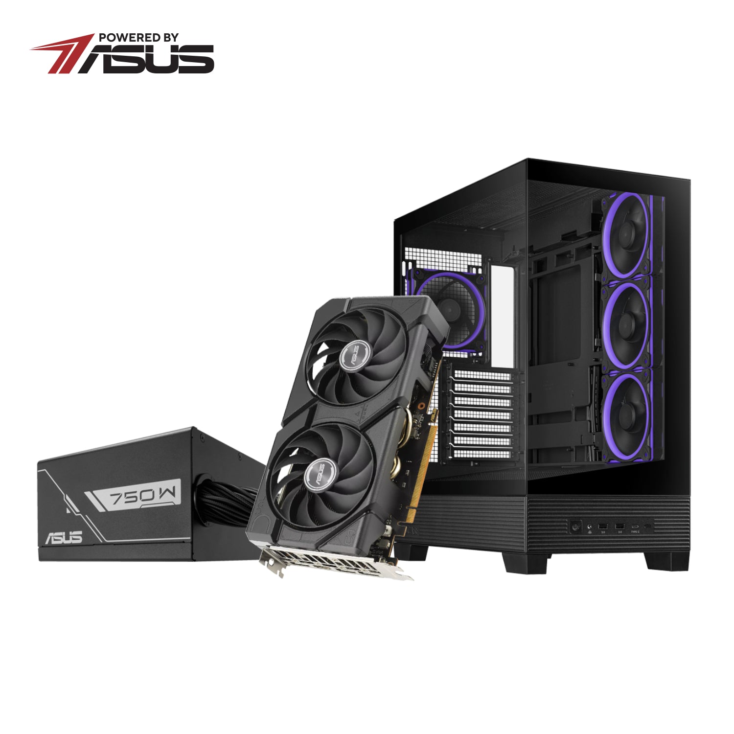 Asus UWM 2 Gaming Chassis/Graphics Card/Power Supply Combo (A31 PLUS | RX 7600 | PRIME 750W) - Stellar Technologies