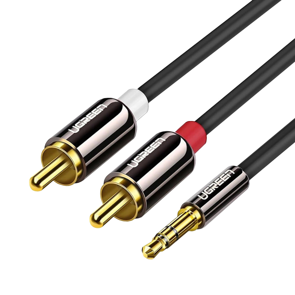 UGREEN AV116 RCA to AUX 3.5mm Audio Cable 1M - Black - Stellar Technologies