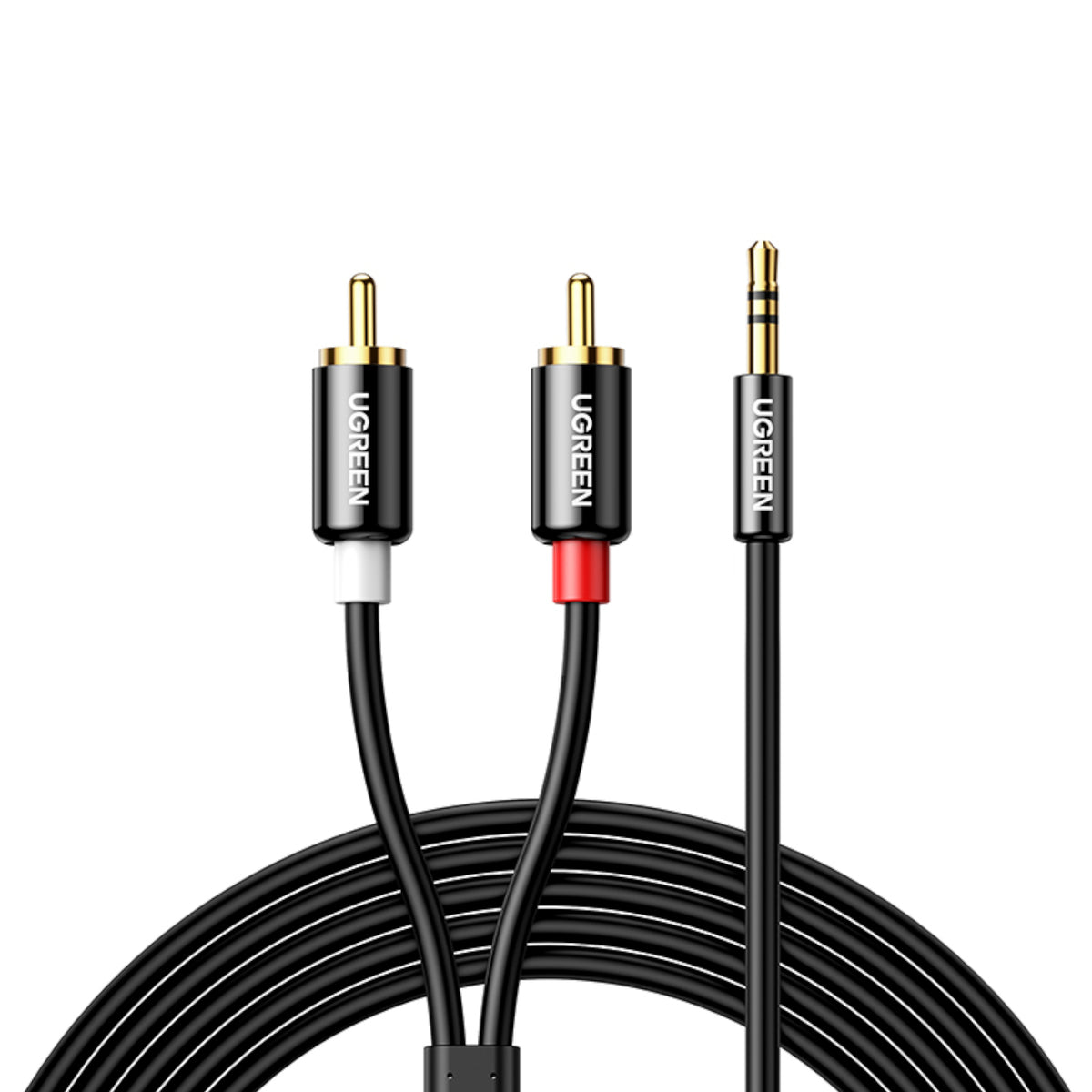 UGREEN AV116 RCA to AUX 3.5mm Audio Cable 1M - Black - Stellar Technologies
