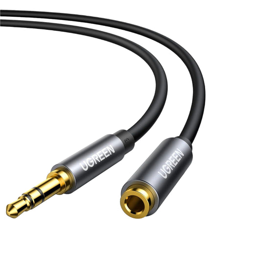 UGREEN AV118 3.5mm AUX Extension Cable 1m - Male to Female -(Black) - Stellar Technologies