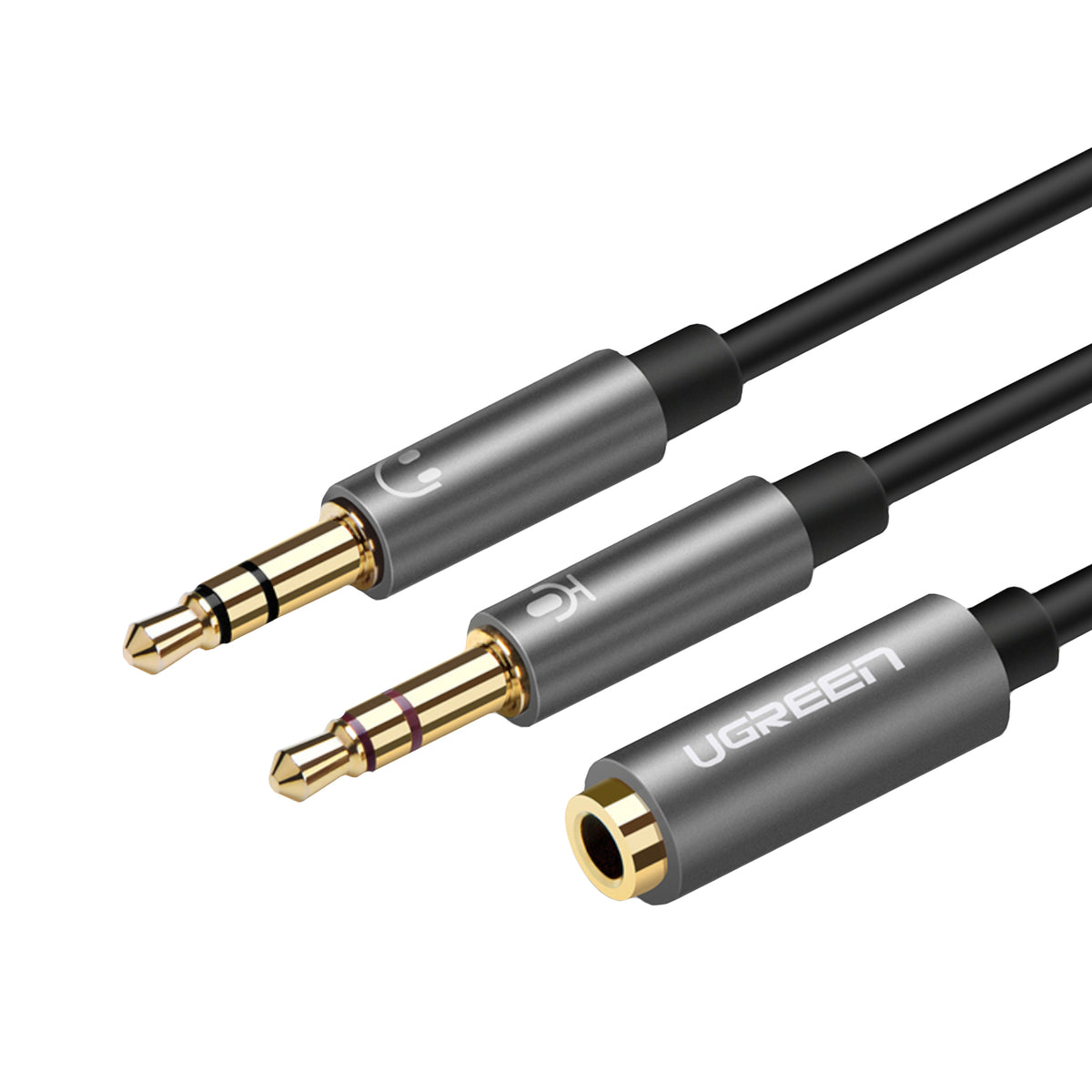 UGREEN UV140 AUX 3.5mm Audio Splitter Cable - Black/Grey - Stellar Technologies