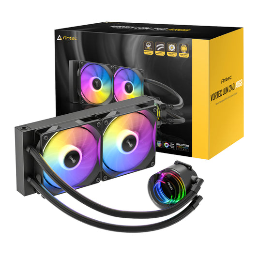 Antec VORTEX LUM 240 ARGB AIO CPU Liquid Cooler - Black - Stellar Technologies