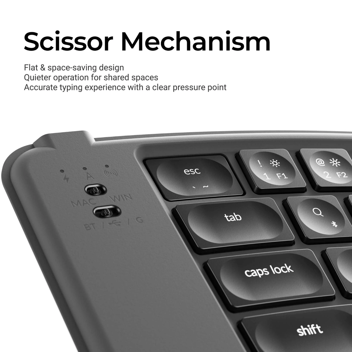 Keychron B11 Pro Ultra-Slim Foldable Wireless Keyboard - Alice Layout - Space Gray
