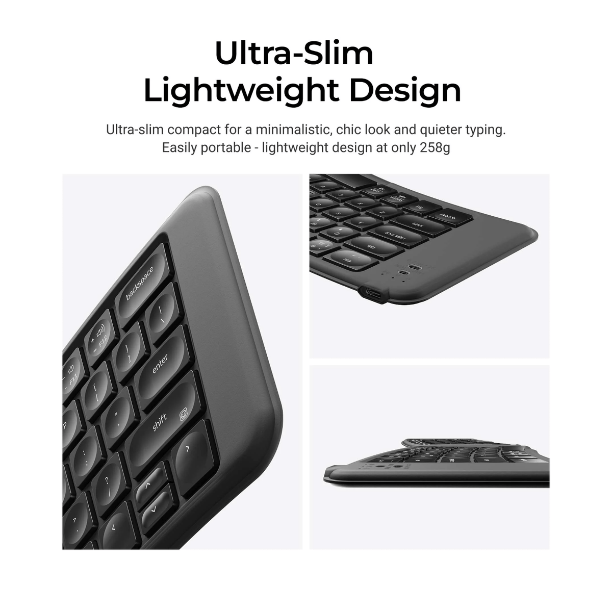 Keychron B11 Pro Ultra-Slim Foldable Wireless Keyboard - Alice Layout - Space Gray