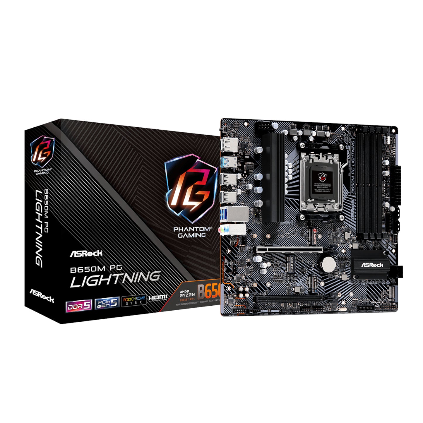 ASRock B650M PG Lightning AMD AM5 Micro ATX Motherboard - Stellar Technologies
