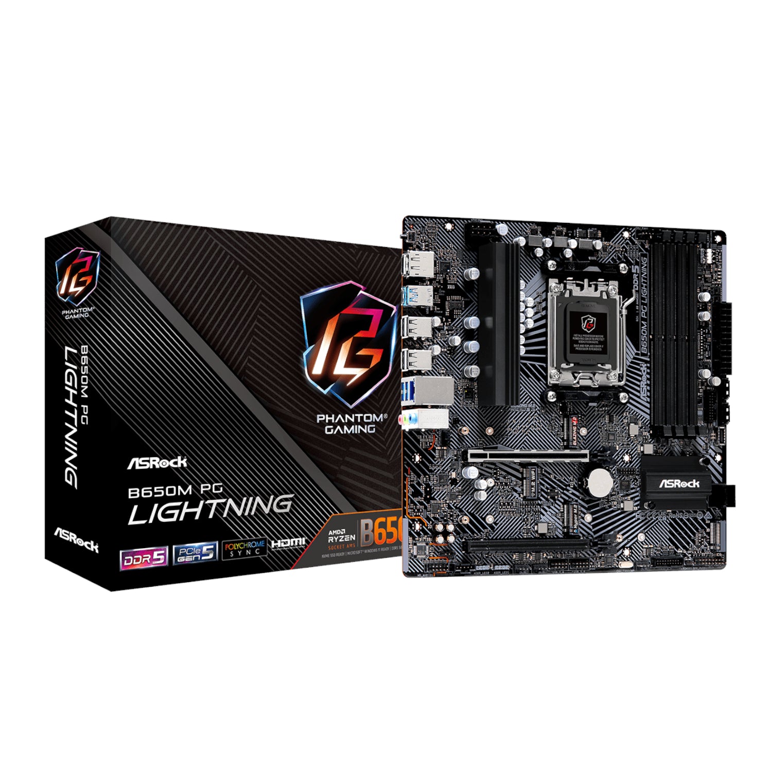 ASRock B650M PG Lightning AMD AM5 Micro ATX Motherboard - Stellar Technologies