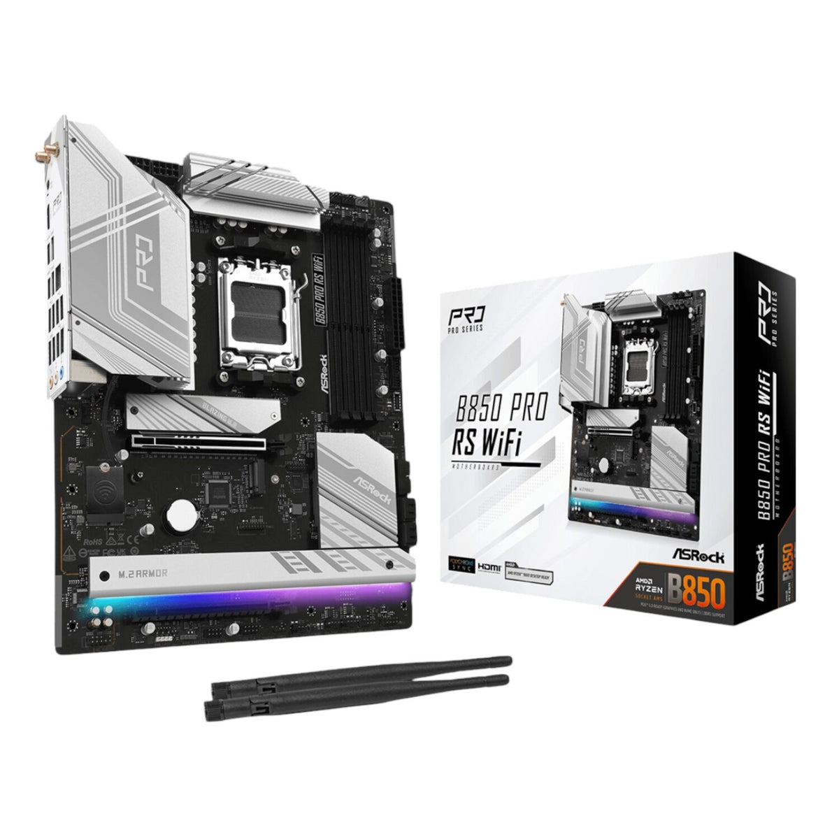 ASRock B850 Pro RS Wi-Fi ATX Motherboard (AMD AM5, DDR5, PCIe 5.0) - Stellar Technologies