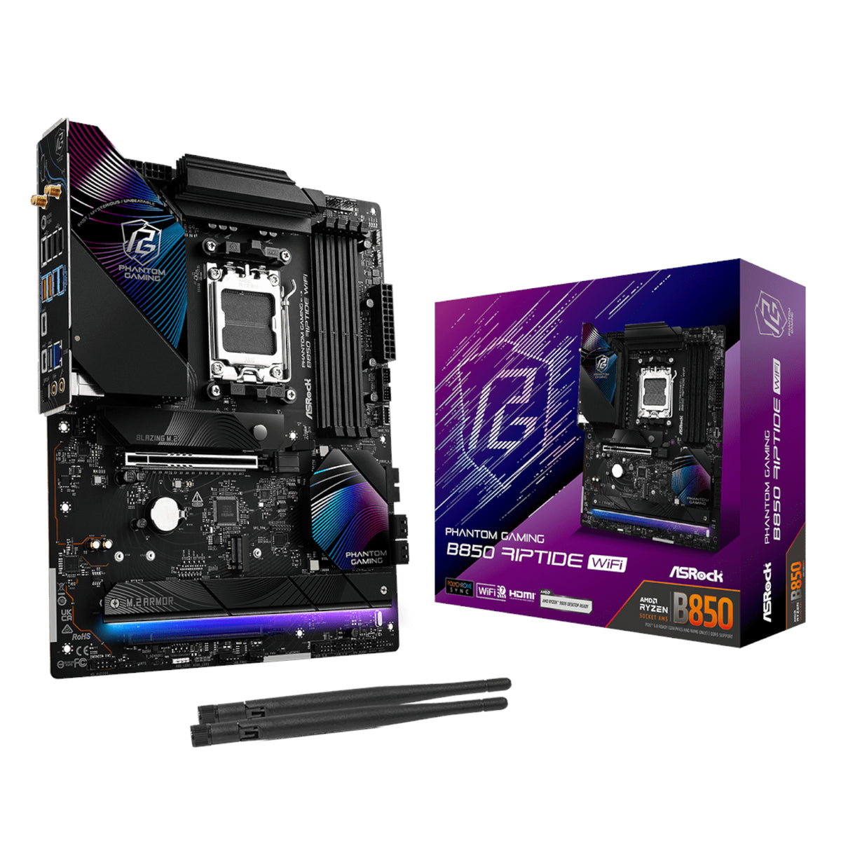 ASROCK B850 RIPTIDE WIFI AM5 ATX 4X DDR5 - Stellar Technologies