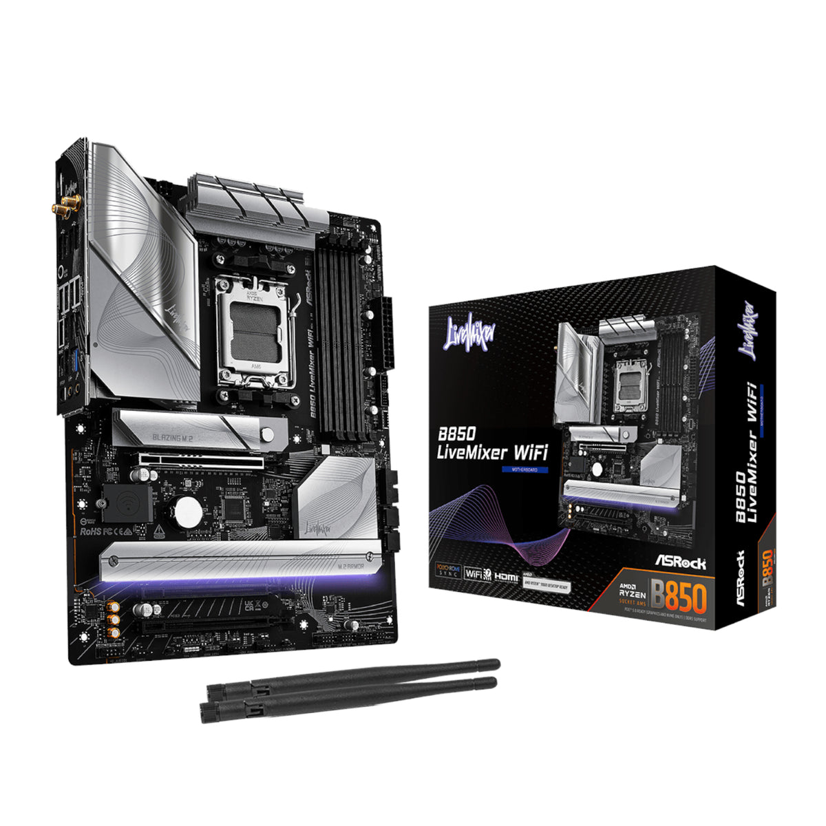 ASRock B850 LiveMixer WiFi AM5 ATX Gaming Motherboard - Stellar Technologies