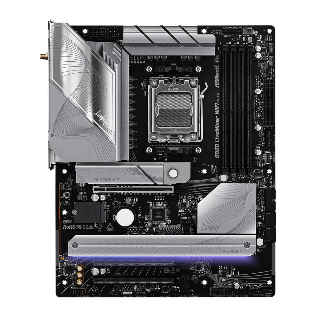 ASRock B850 LiveMixer WiFi AM5 ATX Gaming Motherboard - Stellar Technologies