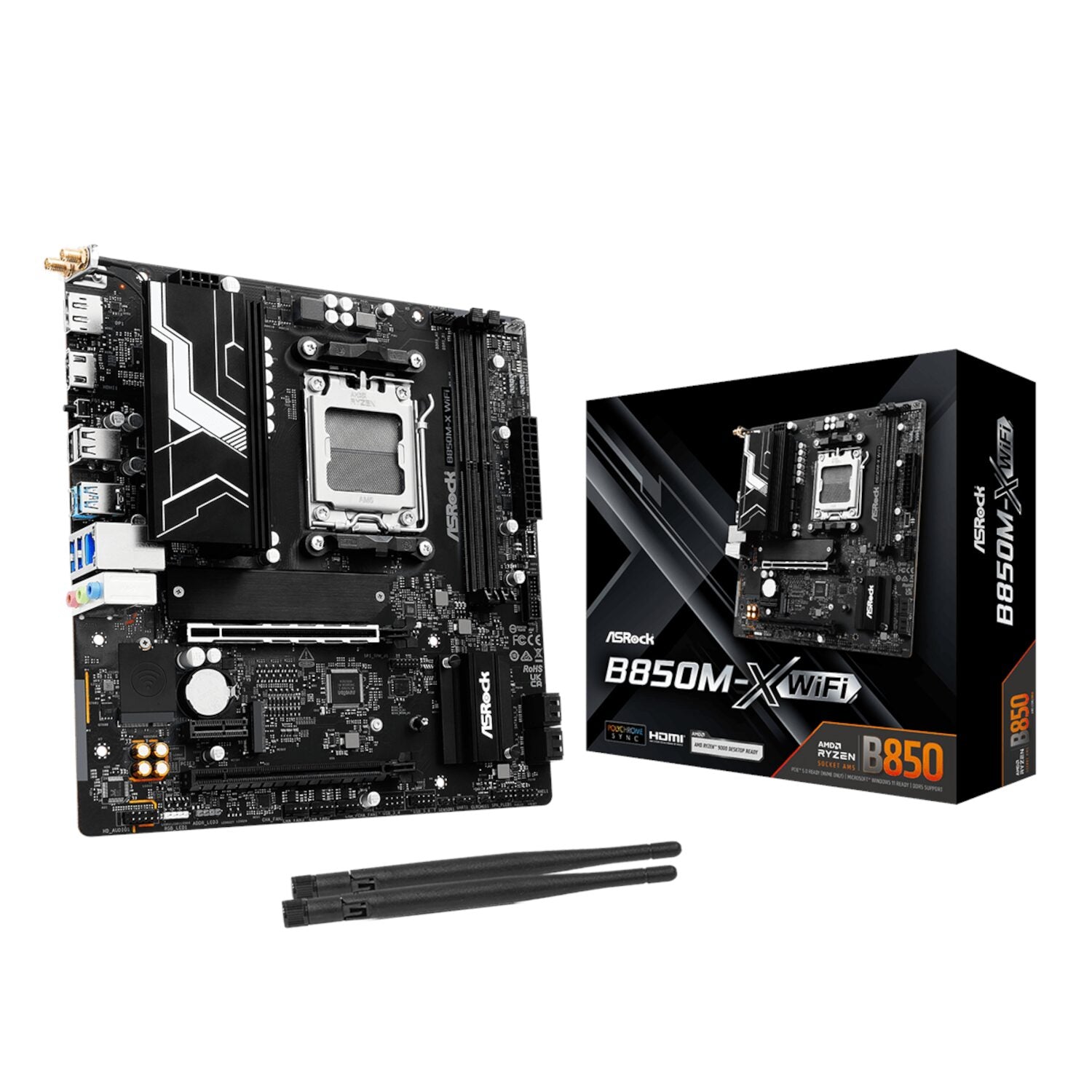 ASRock B850M-X WiFi AM5 Micro ATX Motherboard (DDR5, PCIe 5.0, Wi-Fi 6E) - Stellar Technologies