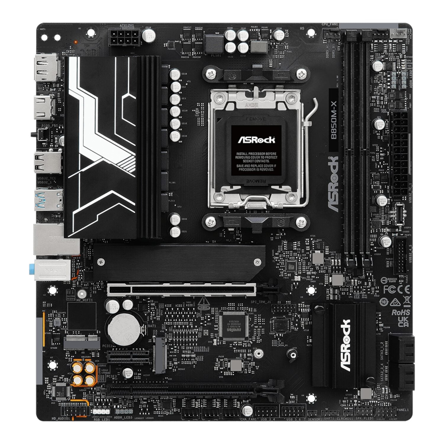 ASRock B850M-X WiFi AM5 Micro ATX Motherboard (DDR5, PCIe 5.0, Wi-Fi 6E) - Stellar Technologies