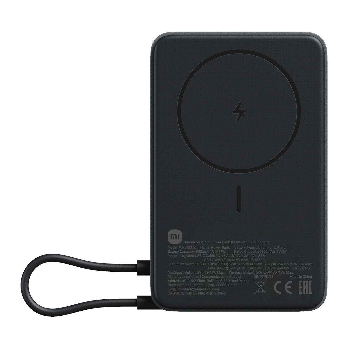 Xiaomi Magnetic Power Bank 10000mAh with Built-in Stand - Dark Grey - Stellar Technologies