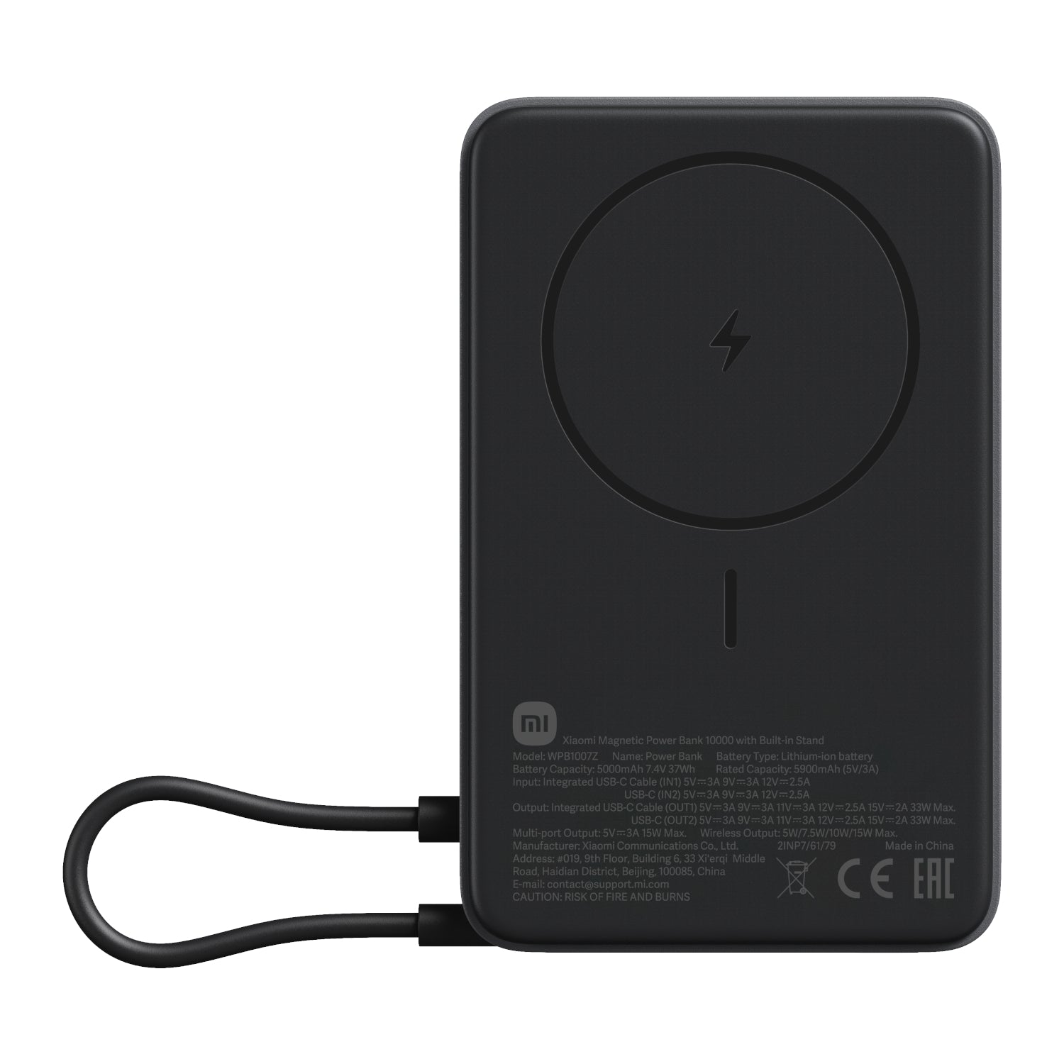 Xiaomi Magnetic Power Bank 10000mAh with Built-in Stand - Dark Grey - Stellar Technologies