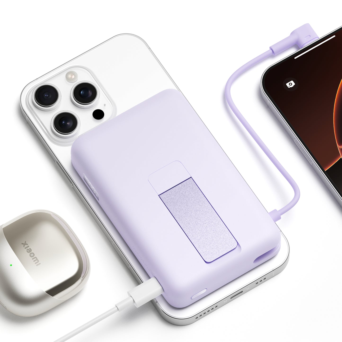Xiaomi Magnetic Power Bank 10000 with Built-in Stand - Purple - Stellar Technologies