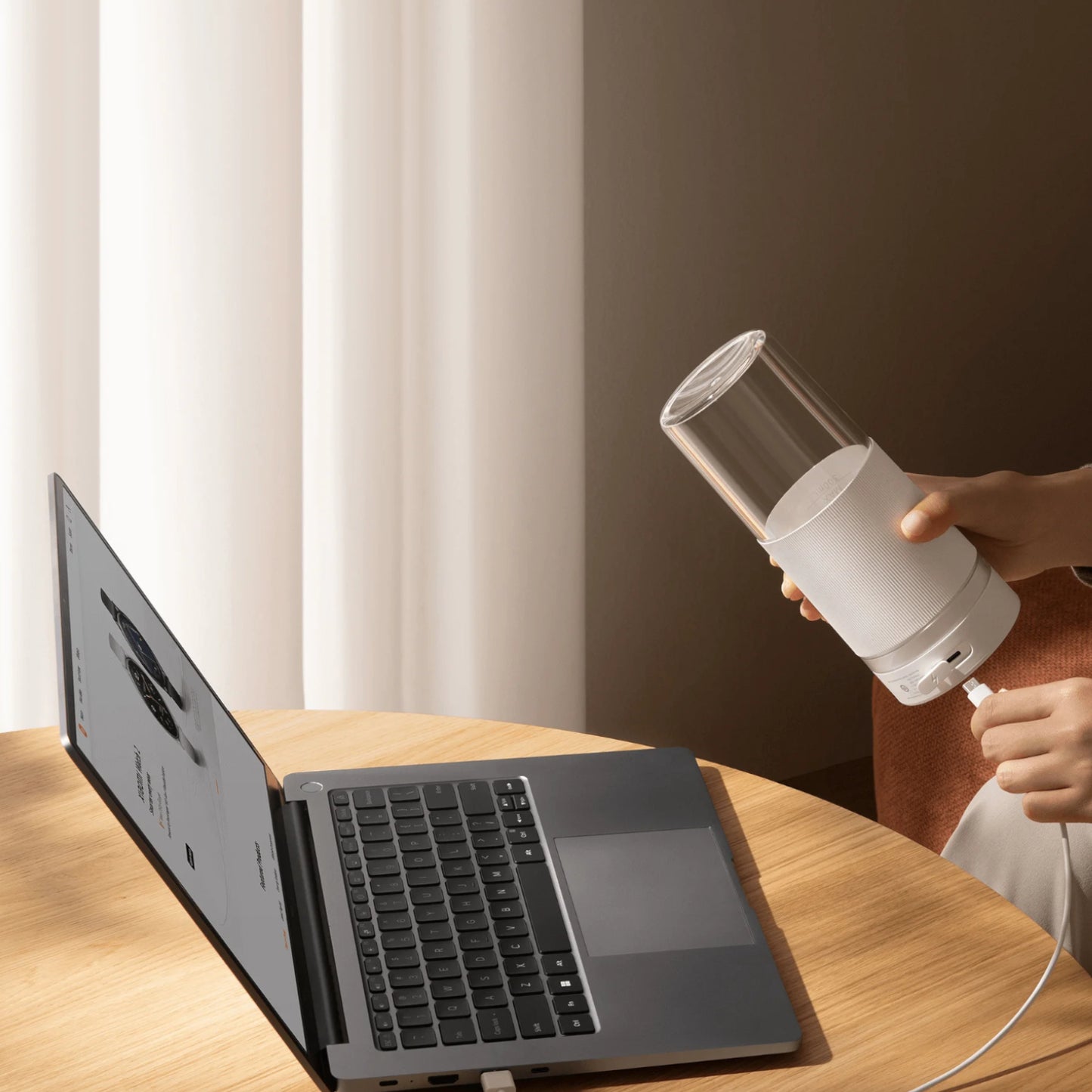 Xiaomi Portable Blender 300ml USB Type-C Rechargeable- White - Stellar Technologies