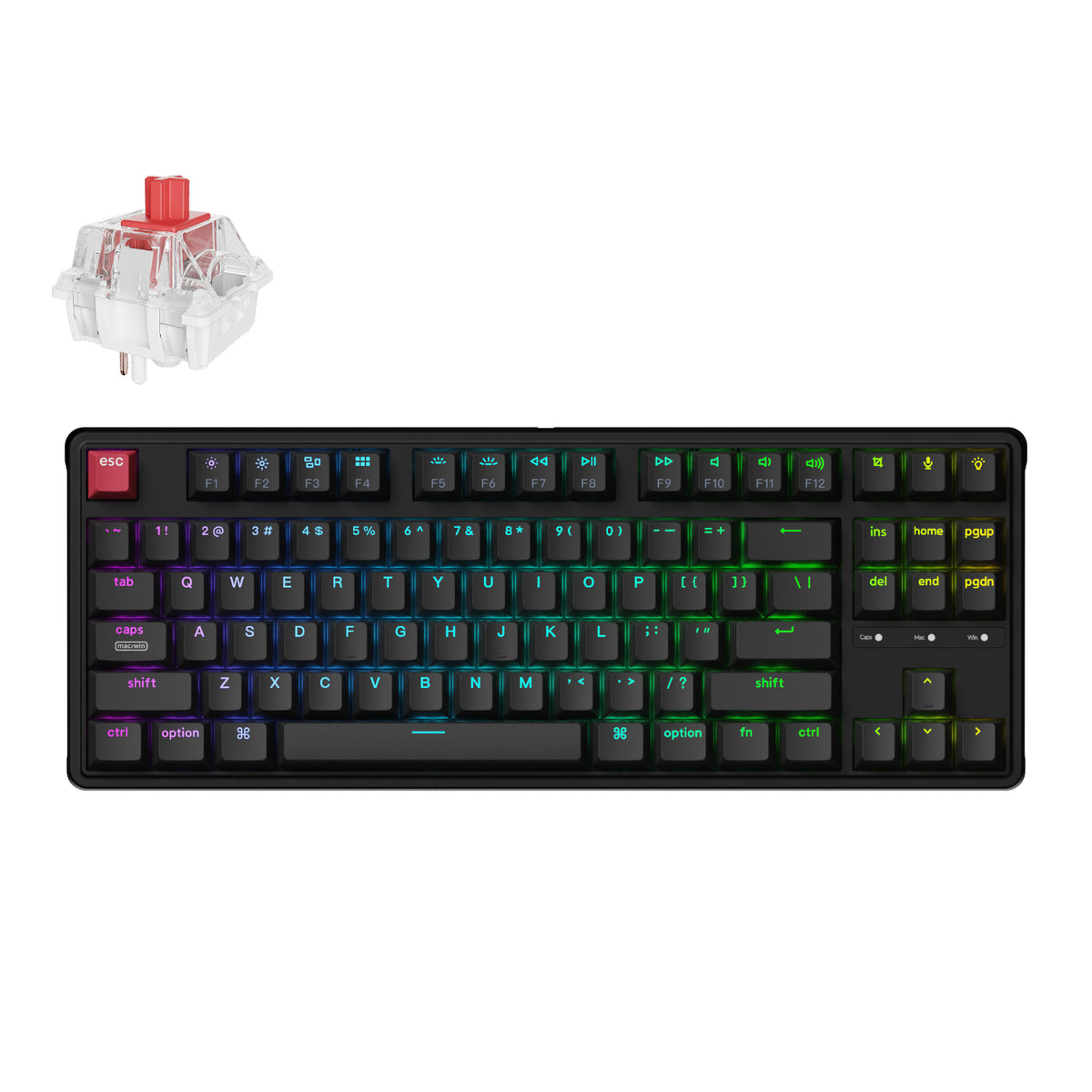 Keychron C3 Pro 8K QMK RGB Wired Mechanical Keyboard - Red Super Switch