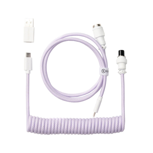 Keychron Coiled Aviator Cable - Light Purple/Straight - Stellar Technologies