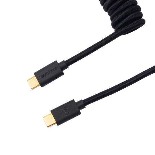 Keychron Coiled Aviator Cable - Black/Straight - Stellar Technologies