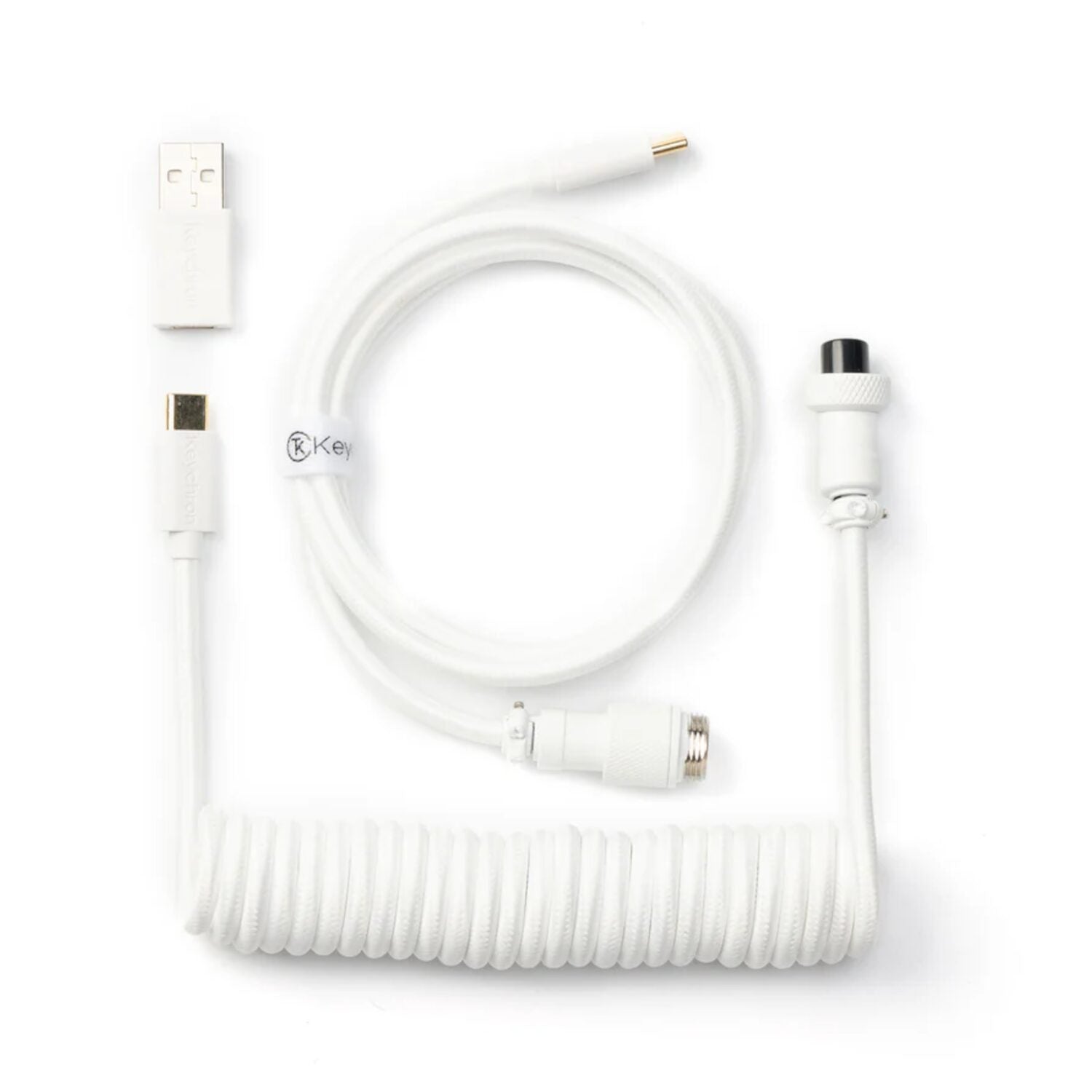 Keychron Coiled Aviator White Cable - Stellar Technologies
