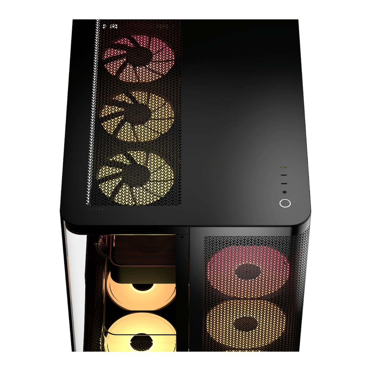 Corsair AIR 5400 LX-R RGB iCUE LINK Triple Chamber Mid-Tower PC Case - Black - Stellar Technologies