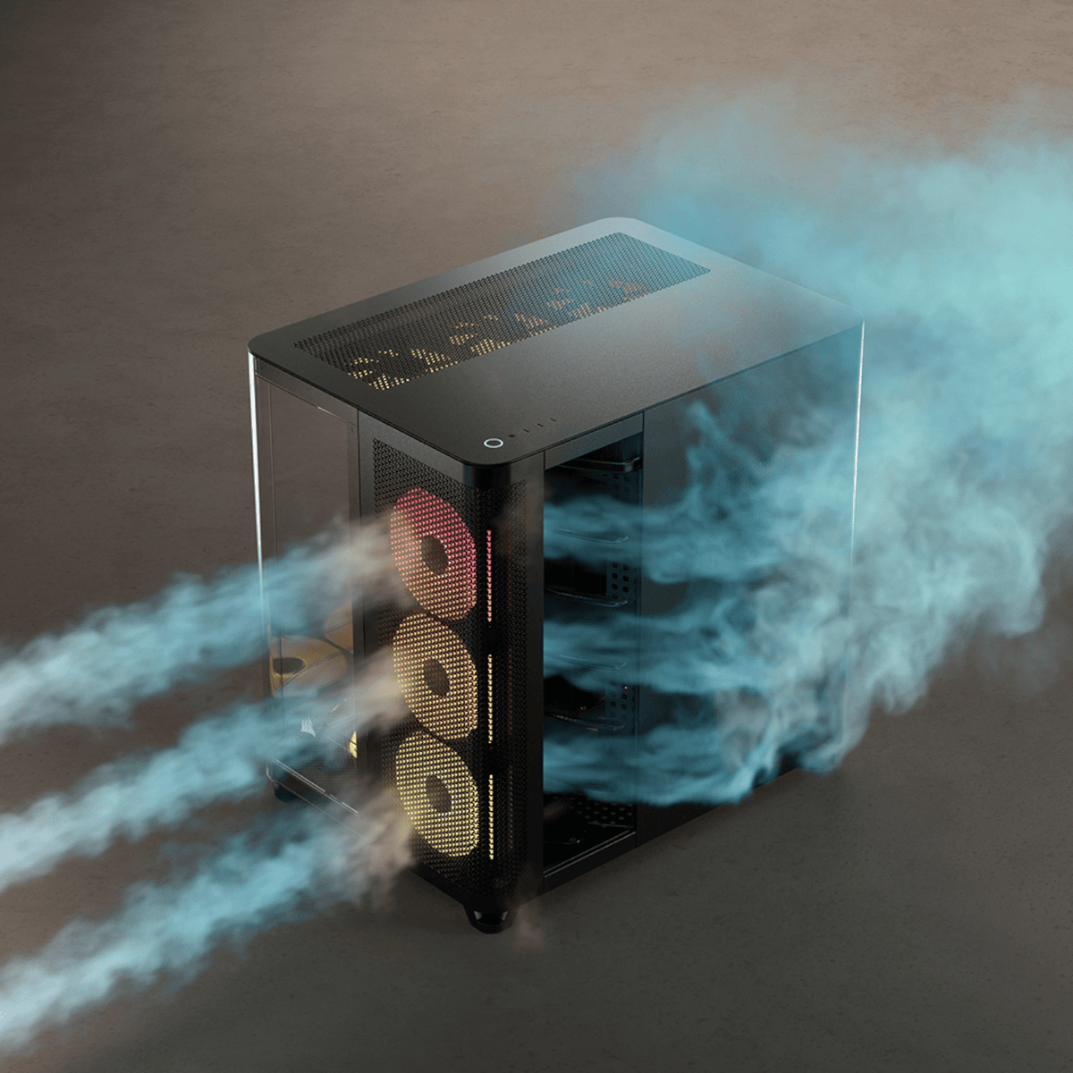 Corsair AIR 5400 LX-R RGB iCUE LINK Triple Chamber Mid-Tower PC Case - Black - Stellar Technologies