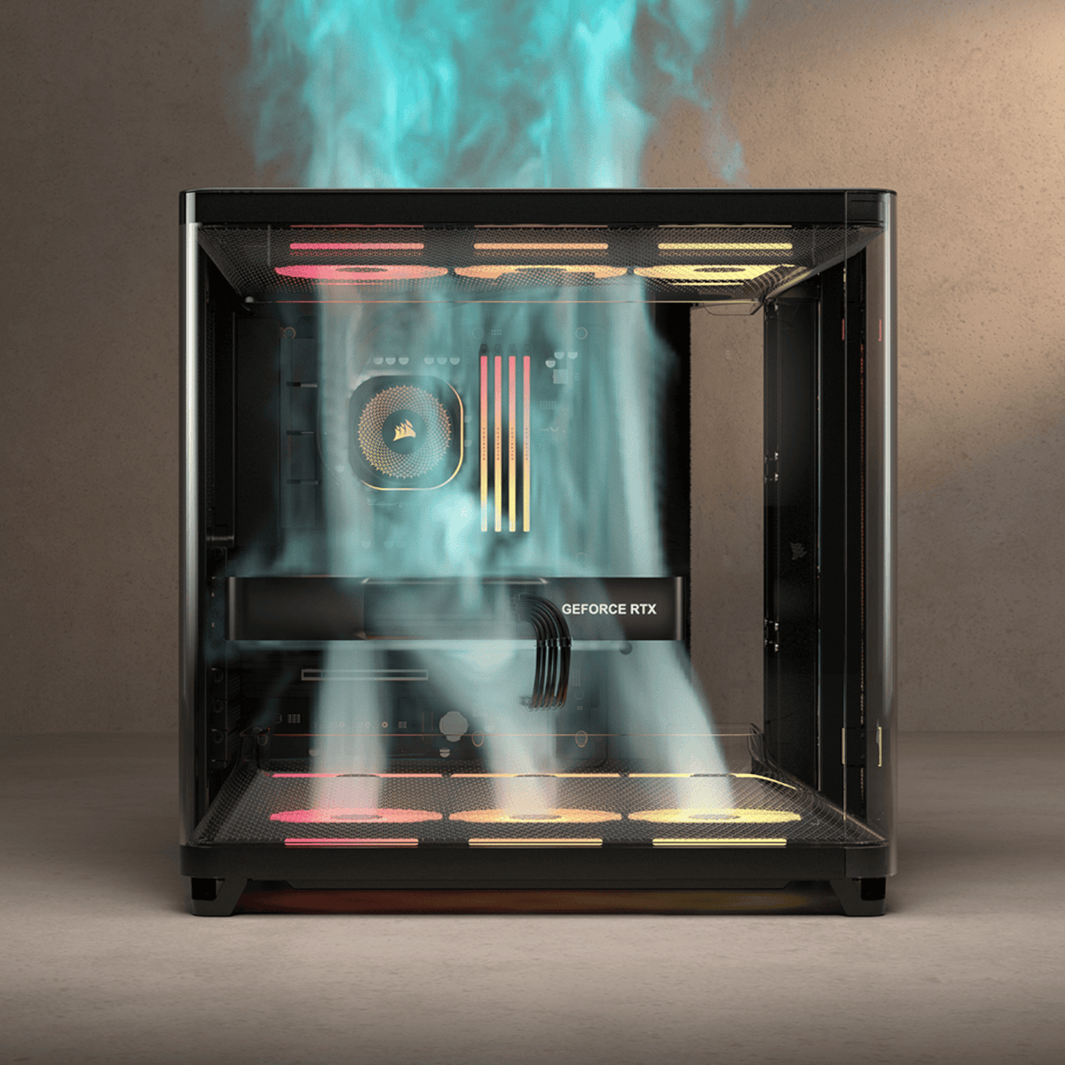 Corsair AIR 5400 LX-R RGB iCUE LINK Triple Chamber Mid-Tower PC Case - Black - Stellar Technologies