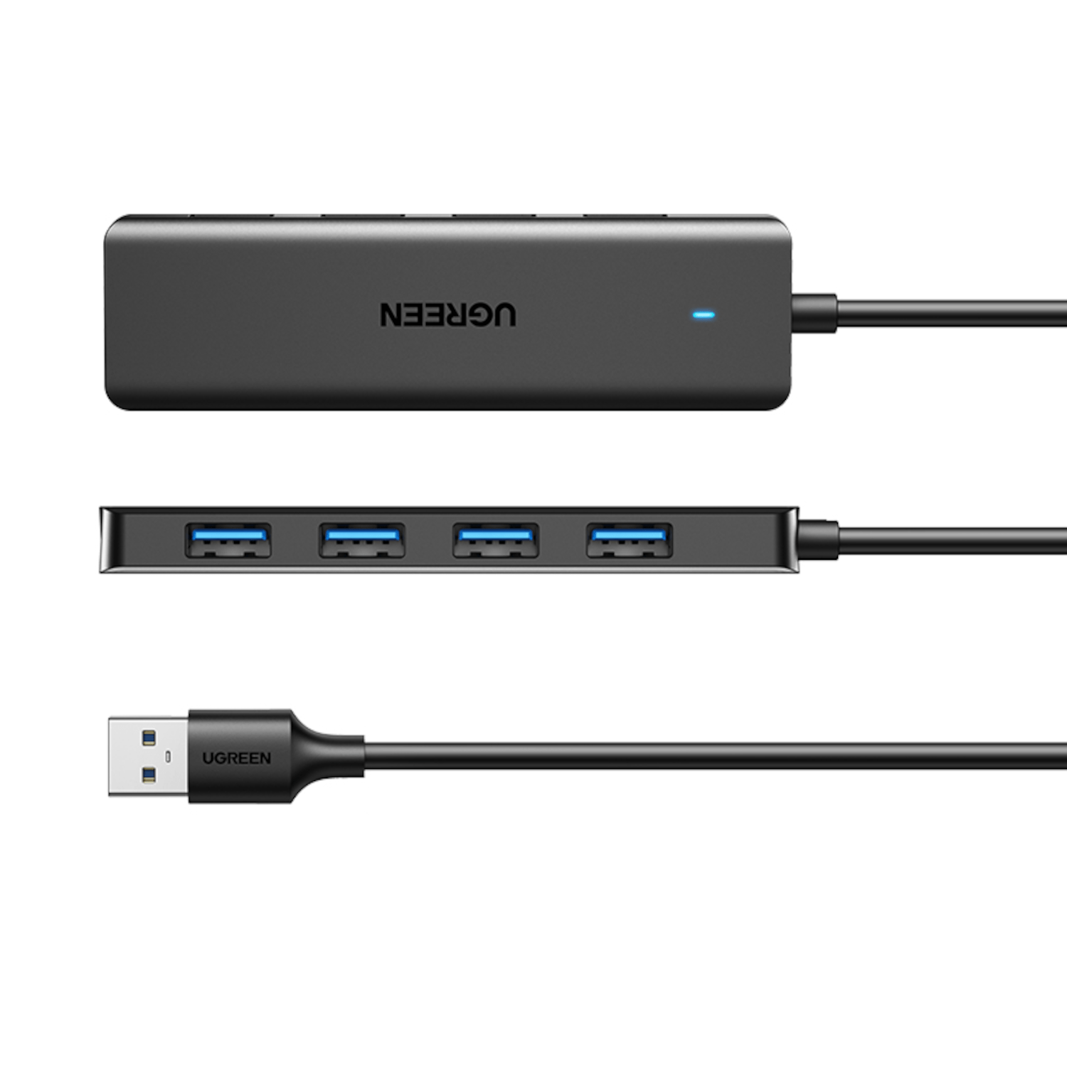UGREEN 4-in-1 USB 3.0 Hub - High-Speed 5Gbps Data Transfer - Grey - Stellar Technologies