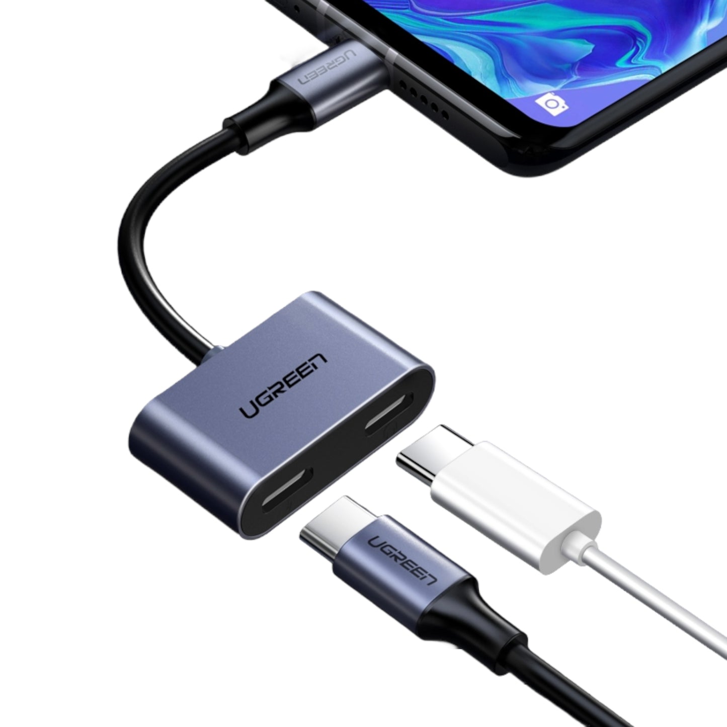 UGREEN USB Type-C Dual Audio and Charging Adapter (15W PD, 2-in-1 Splitter) - Stellar Technologies