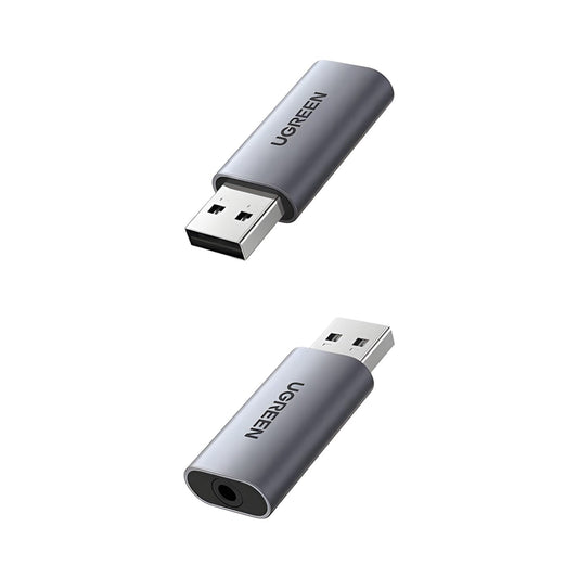 UGREEN CM383-80864 USB-A to 3.5mm Audio Jack External Sound Adapter - Silver - Stellar Technologies
