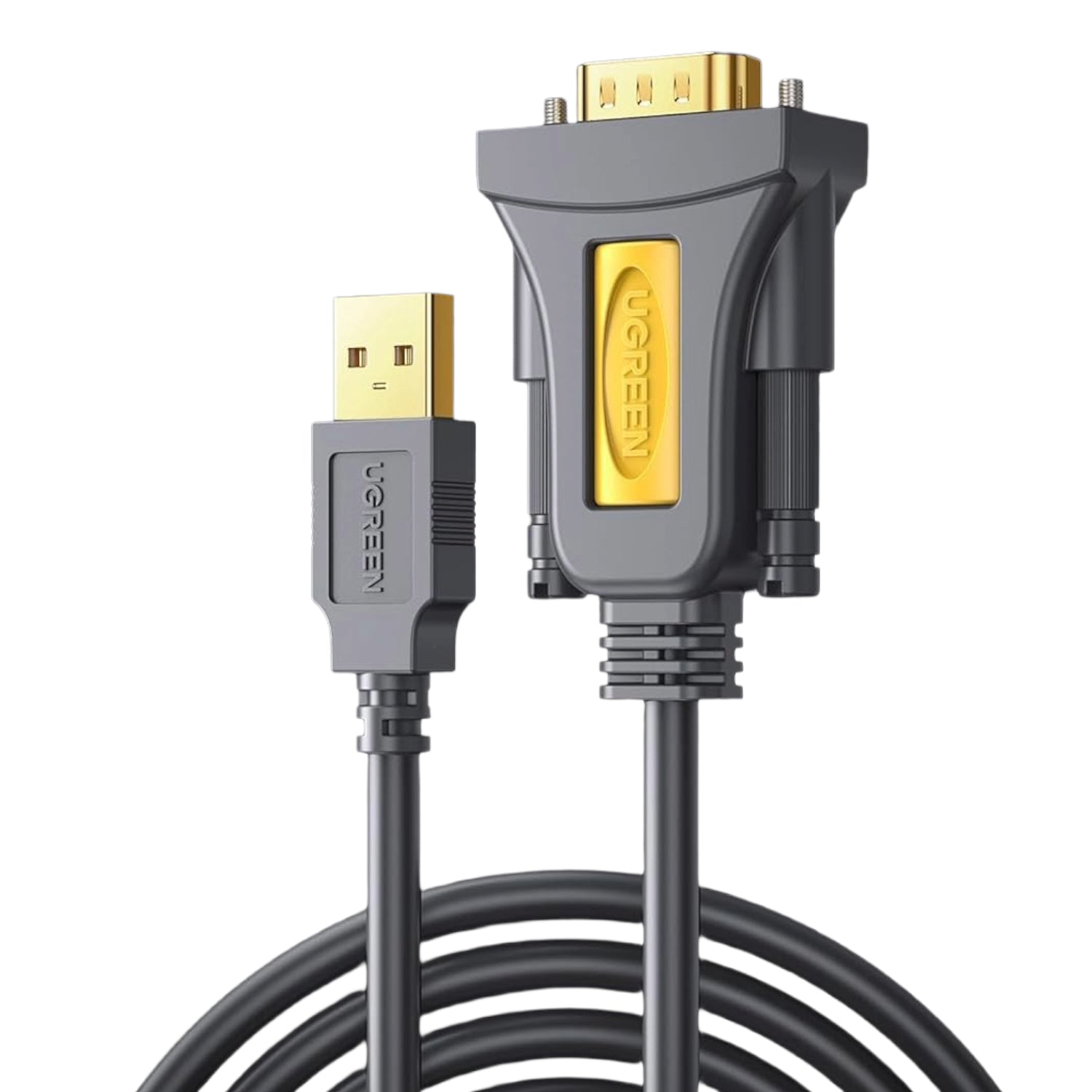 UGREEN USB 2.0 to RS-232 Serial Adapter Cable (USB-A Male to DB9 Male)-Black - Stellar Technologies