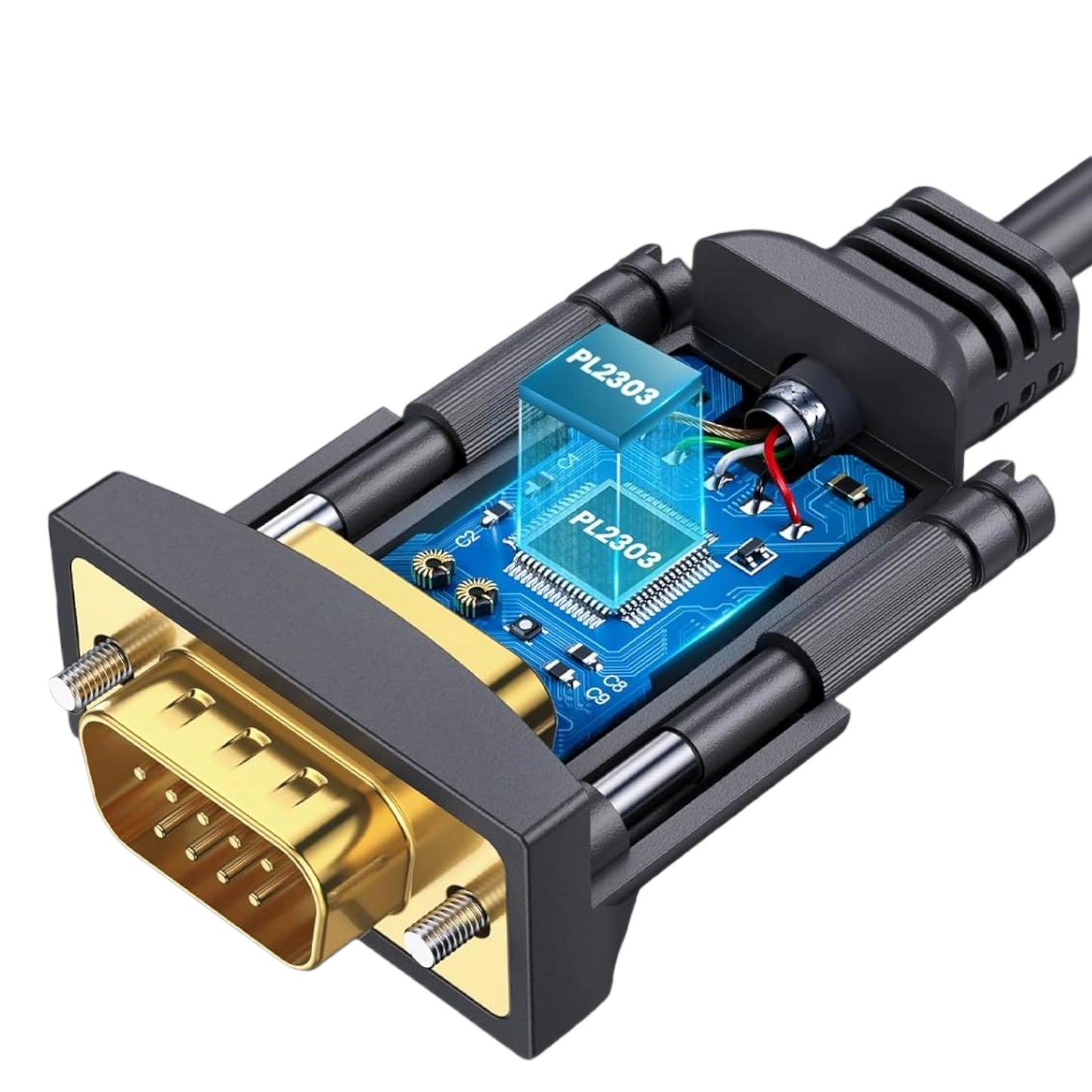 UGREEN USB 2.0 to RS-232 Serial Adapter Cable (USB-A Male to DB9 Male)-Black - Stellar Technologies