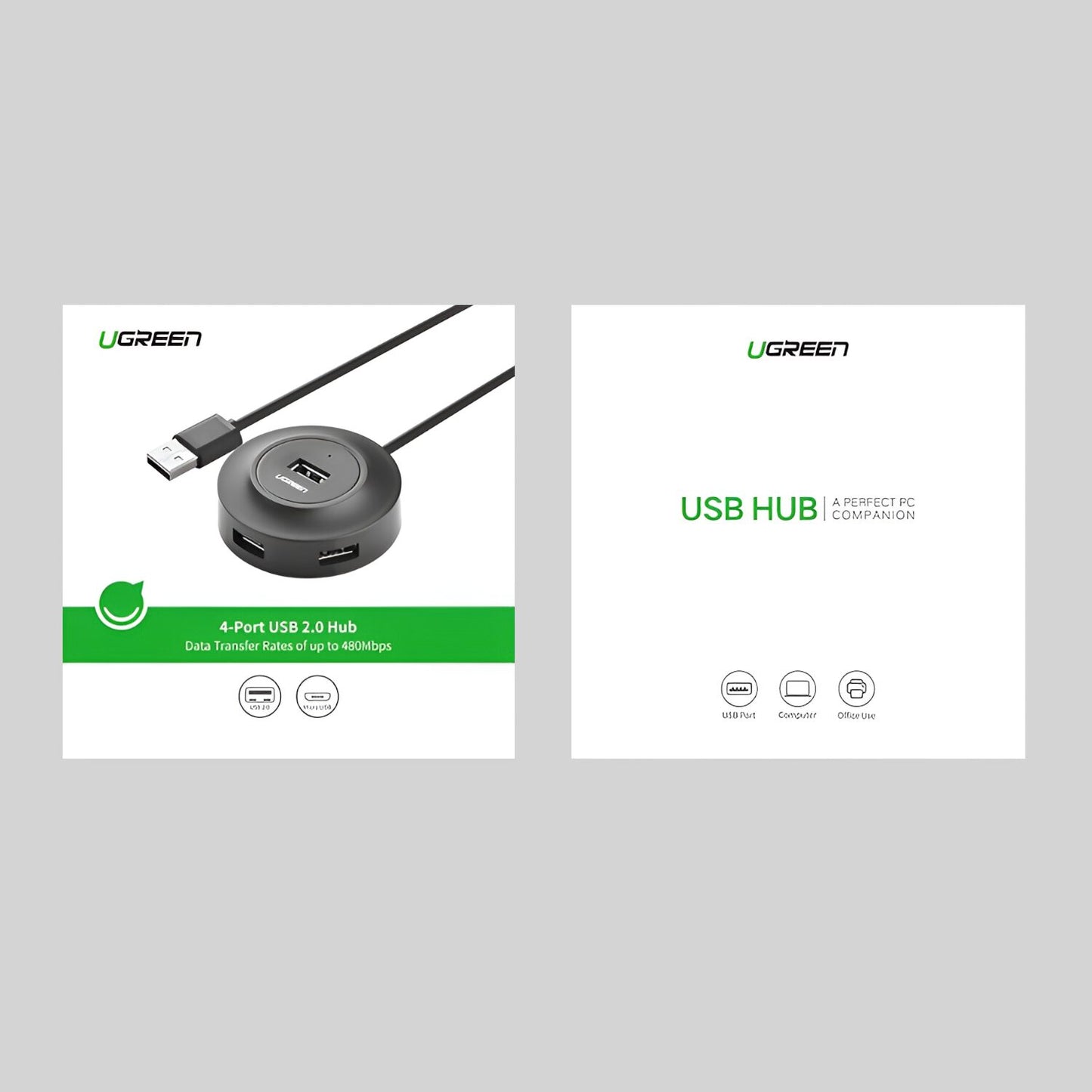 UGREEN 4-IN 1 USB 2.0 Hub (20777) - Black - Stellar Technologies