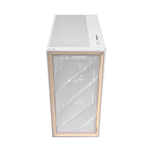 Antec FLUX Mid-Tower E-ATX Gaming Chassis Wood Front Panel - White - Stellar Technologies