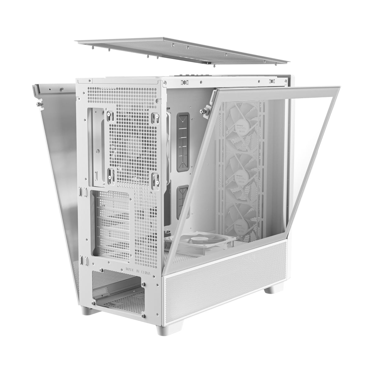 Antec FLUX Mid-Tower E-ATX Gaming Chassis Wood Front Panel - White - Stellar Technologies