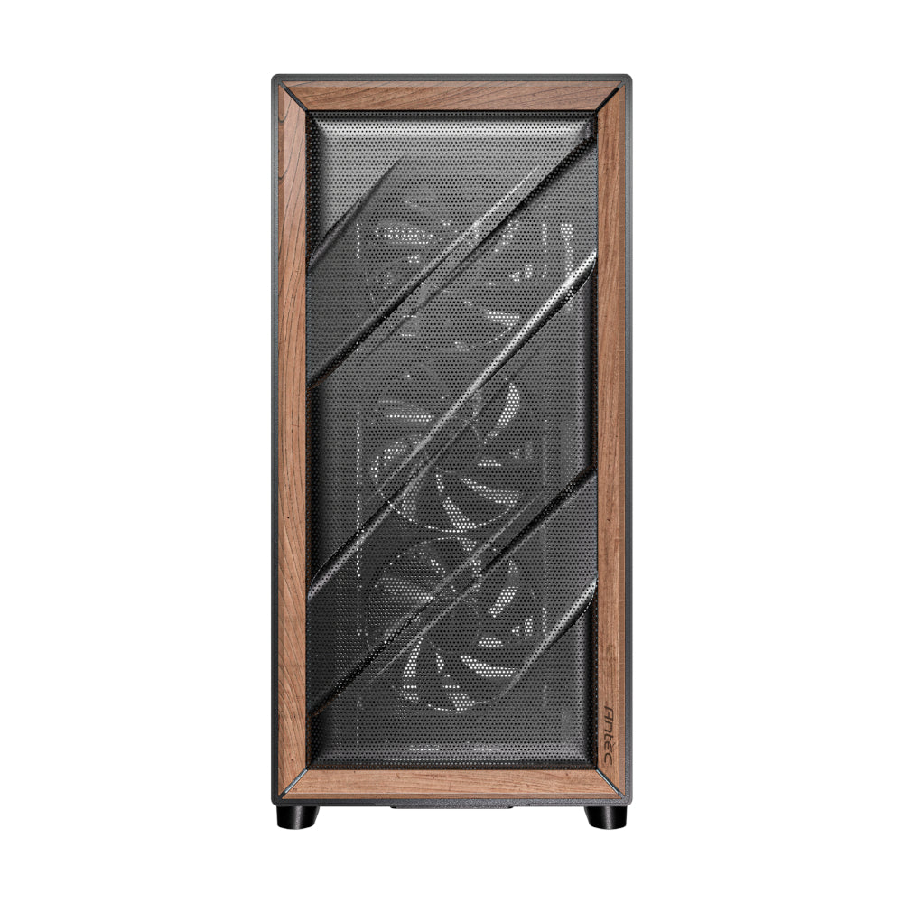 Antec FLUX ATX WOOD Mid Tower Gaming Chassis - Black - Stellar Technologies