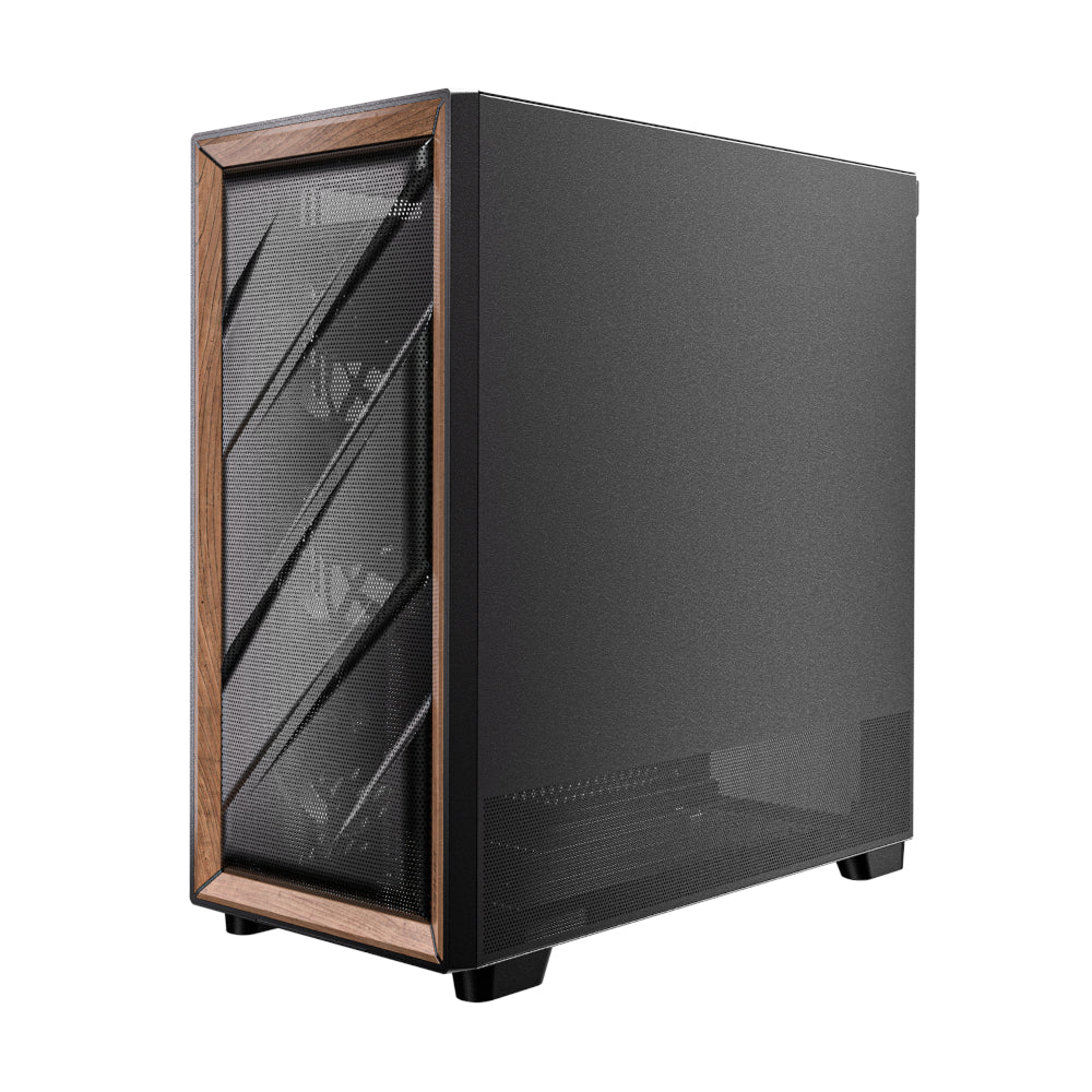 Antec FLUX ATX WOOD Mid Tower Gaming Chassis - Black - Stellar Technologies