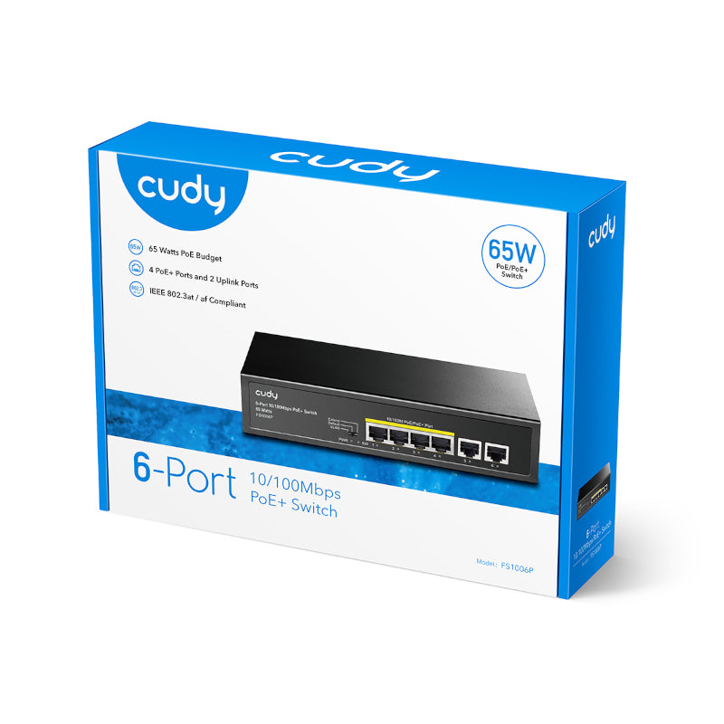 Cudy 6-Port Ethernet Unmanaged Switch - 4 Ports POE - Stellar Technologies