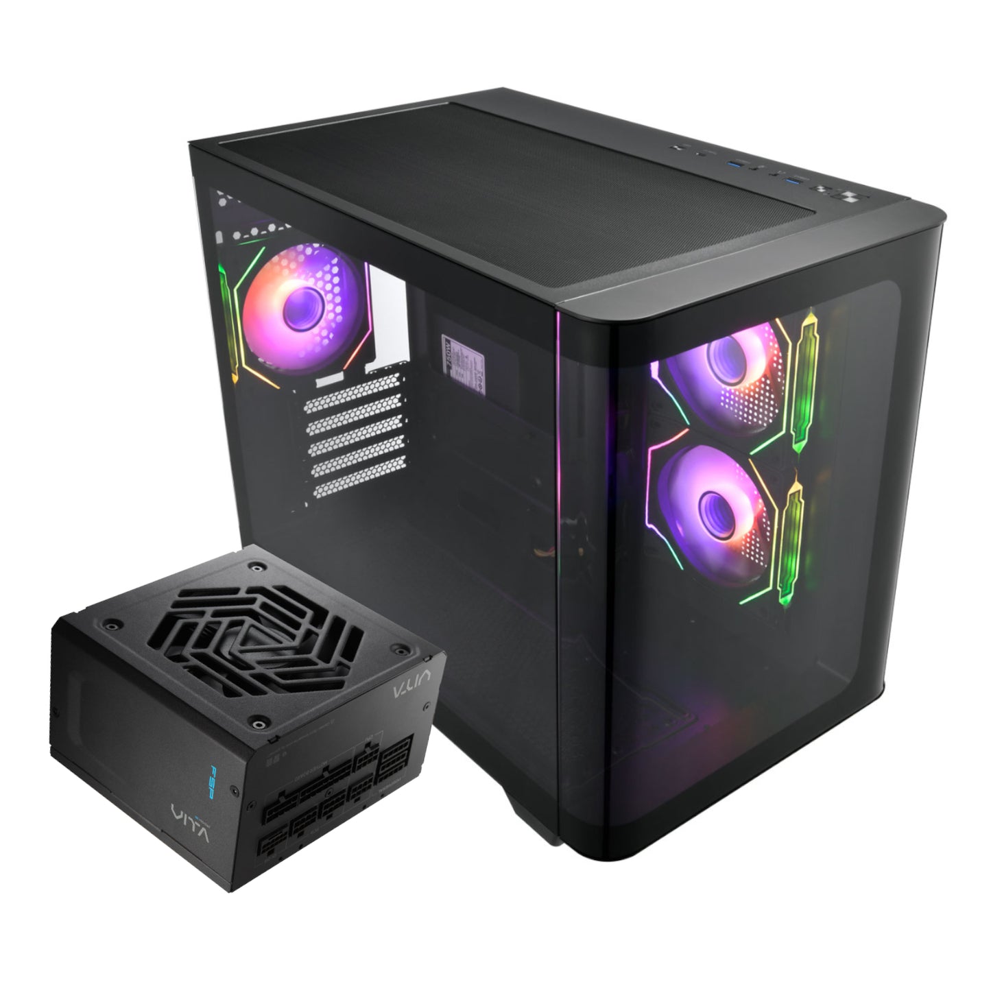 FSP S380 M-ATX ARGB Gaming Chassis + VITA GM 750W Power Supply Bundle