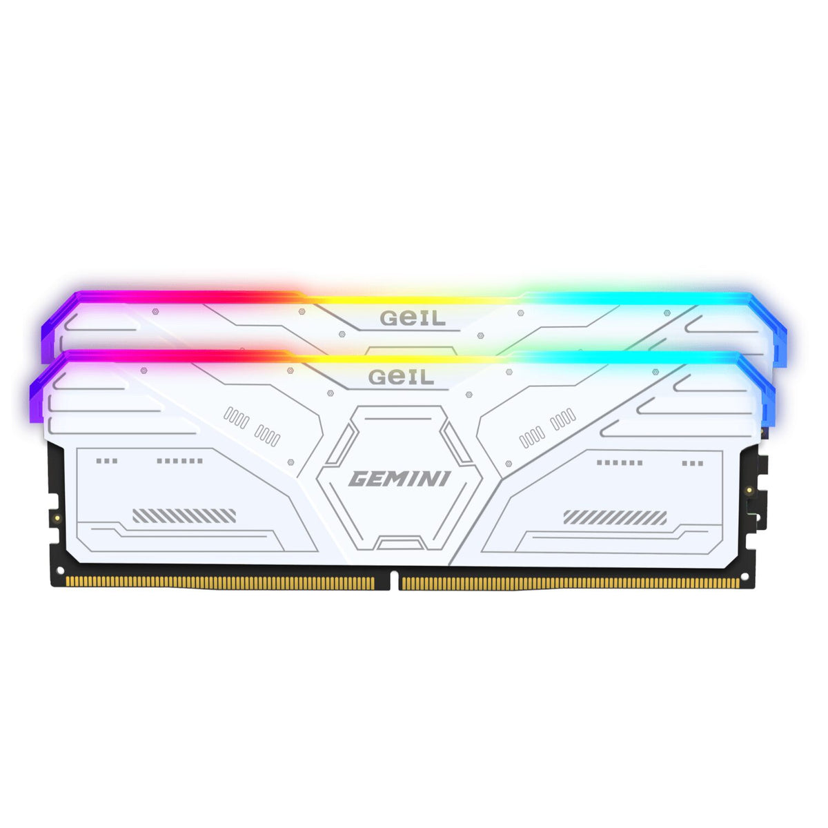 Geil Gemini RGB 64GB KIT(2X32GB) 6000MHz DDR5 Gaming Memory - White - Stellar Technologies