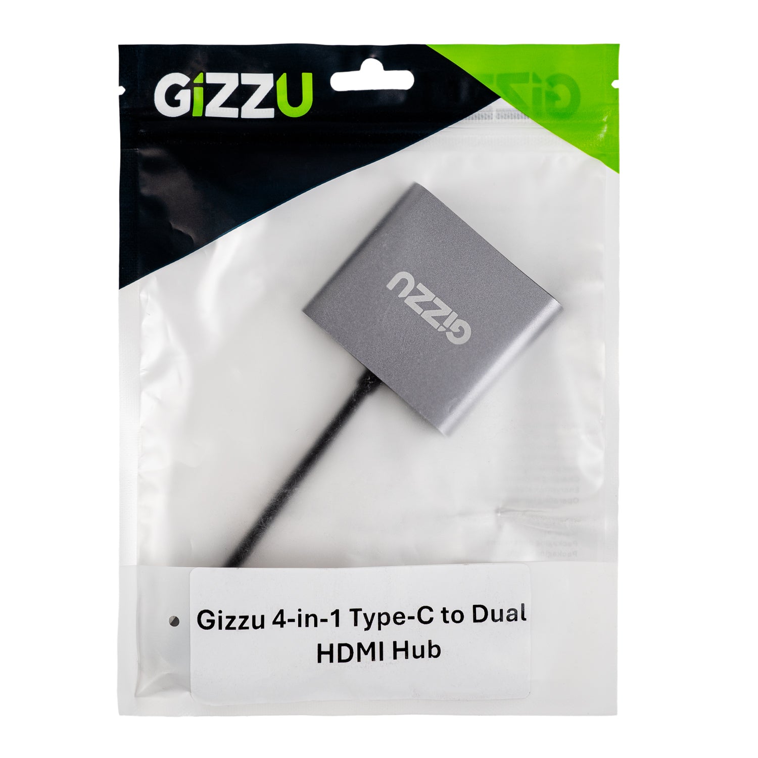 Gizzu 4-in-1 Type-C to Dual HDMI Hub - Stellar Technologies