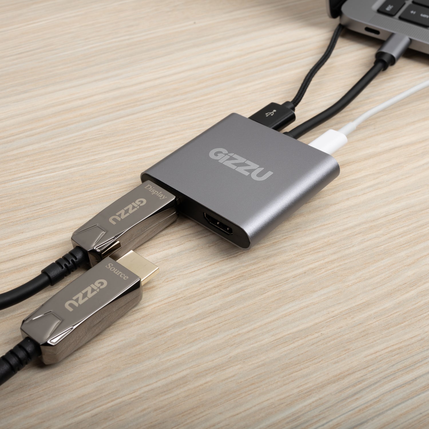 Gizzu 4-in-1 Type-C to Dual HDMI Hub - Stellar Technologies