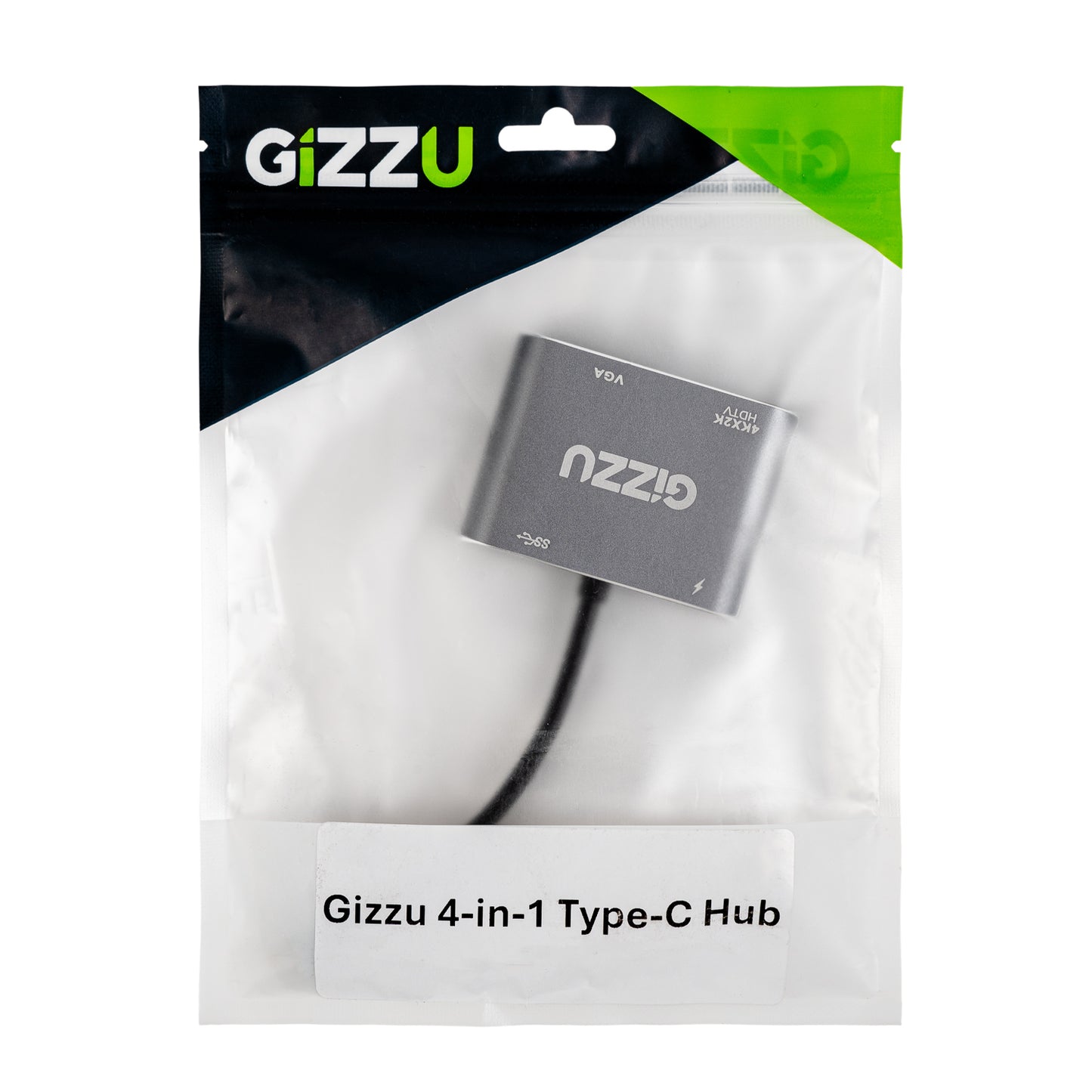 Gizzu 4-in-1 Type-C to HDMI/VGA/USB3.0 Hub - Stellar Technologies