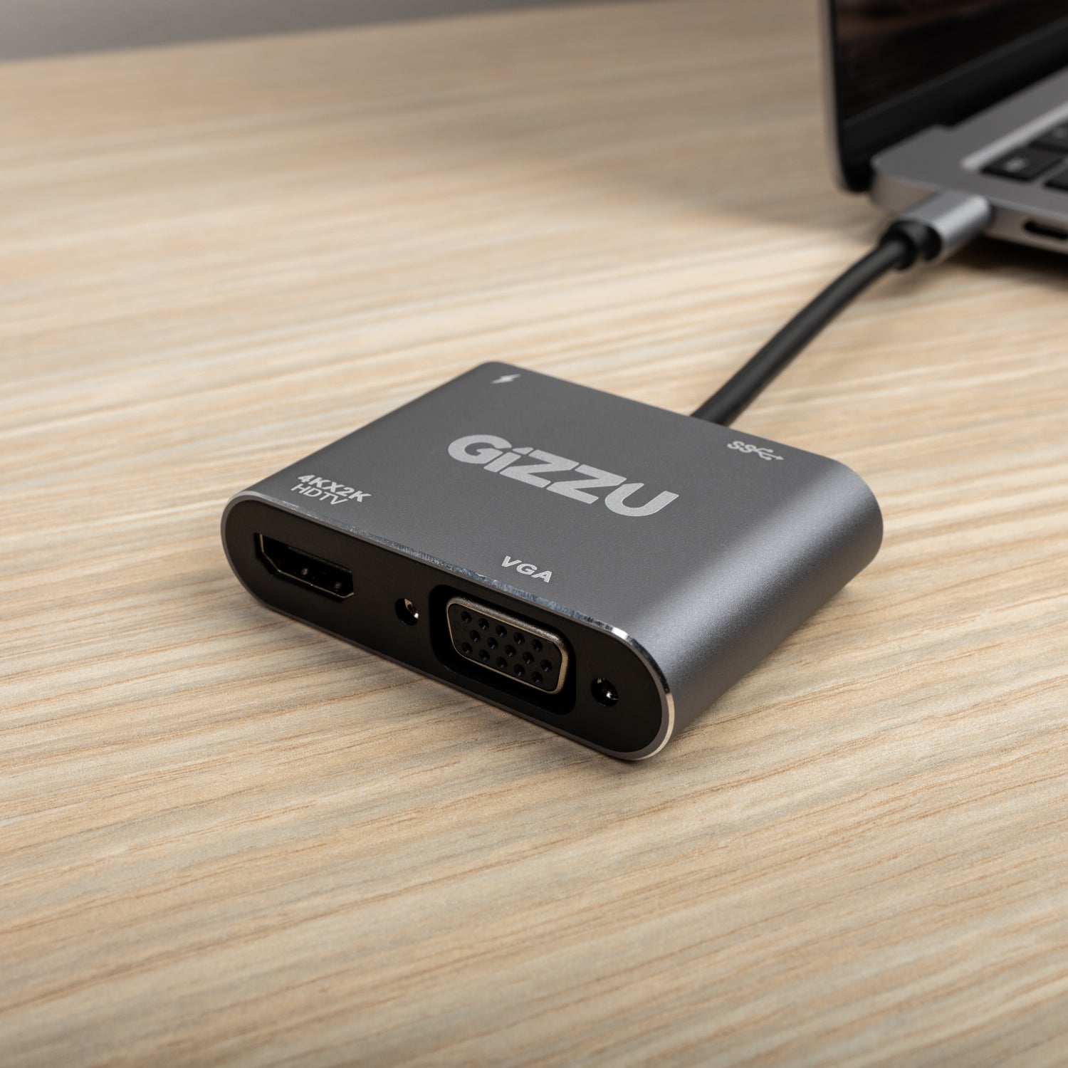 Gizzu 4-in-1 Type-C to HDMI/VGA/USB3.0 Hub - Stellar Technologies