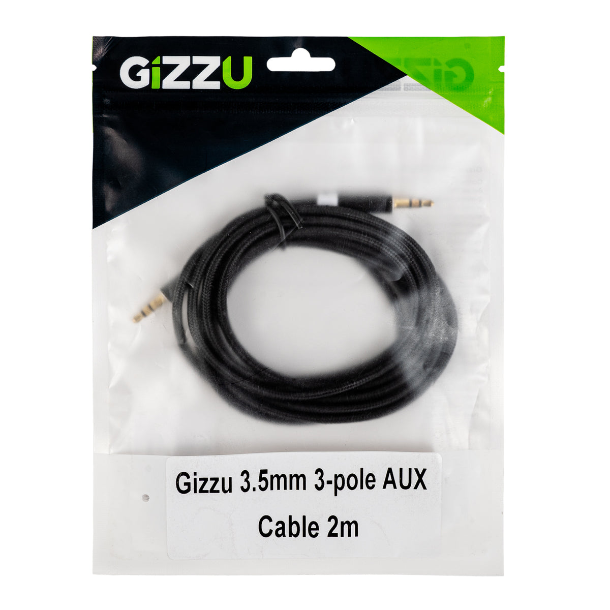 Gizzu 3.5mm AUX Cable 2m - Black - Stellar Technologies