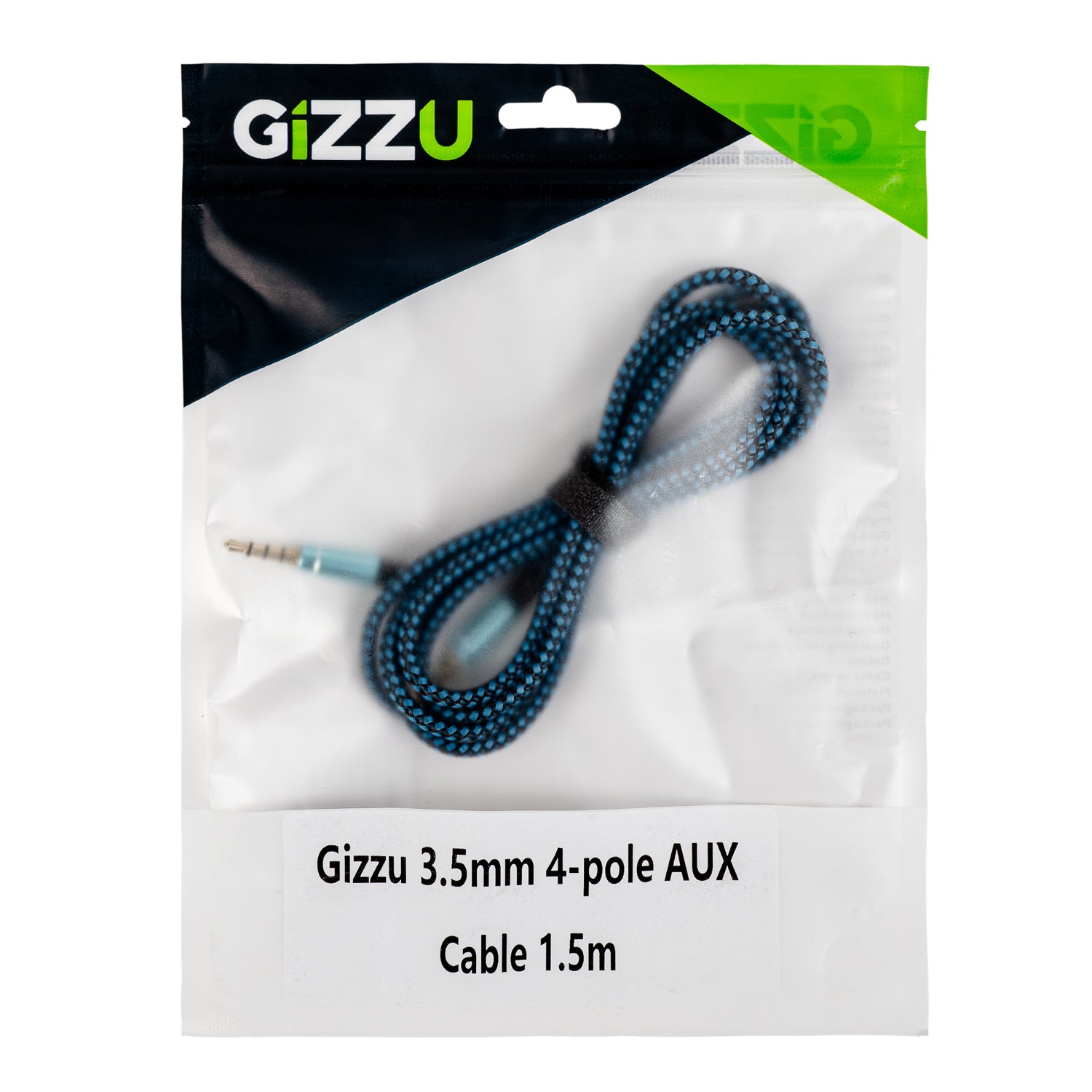 Gizzu 3.5mm AUX Cable 1.5m - Black/Blue - Stellar Technologies
