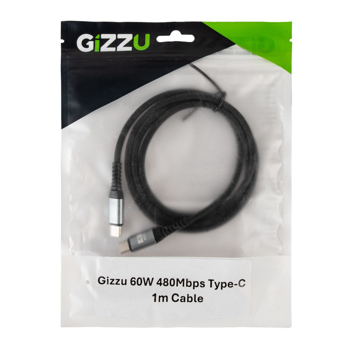 GIZZU 60W 480Mbps Type-C 1m Cable - Stellar Technologies