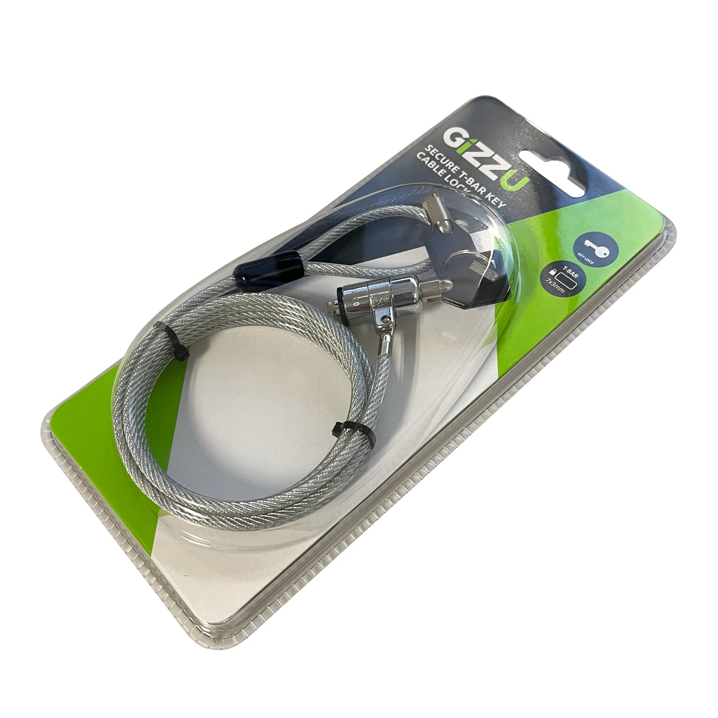 GIZZU 1.8m T-Bar Laptop Cable Lock Master Key Compatible - Stellar Technologies