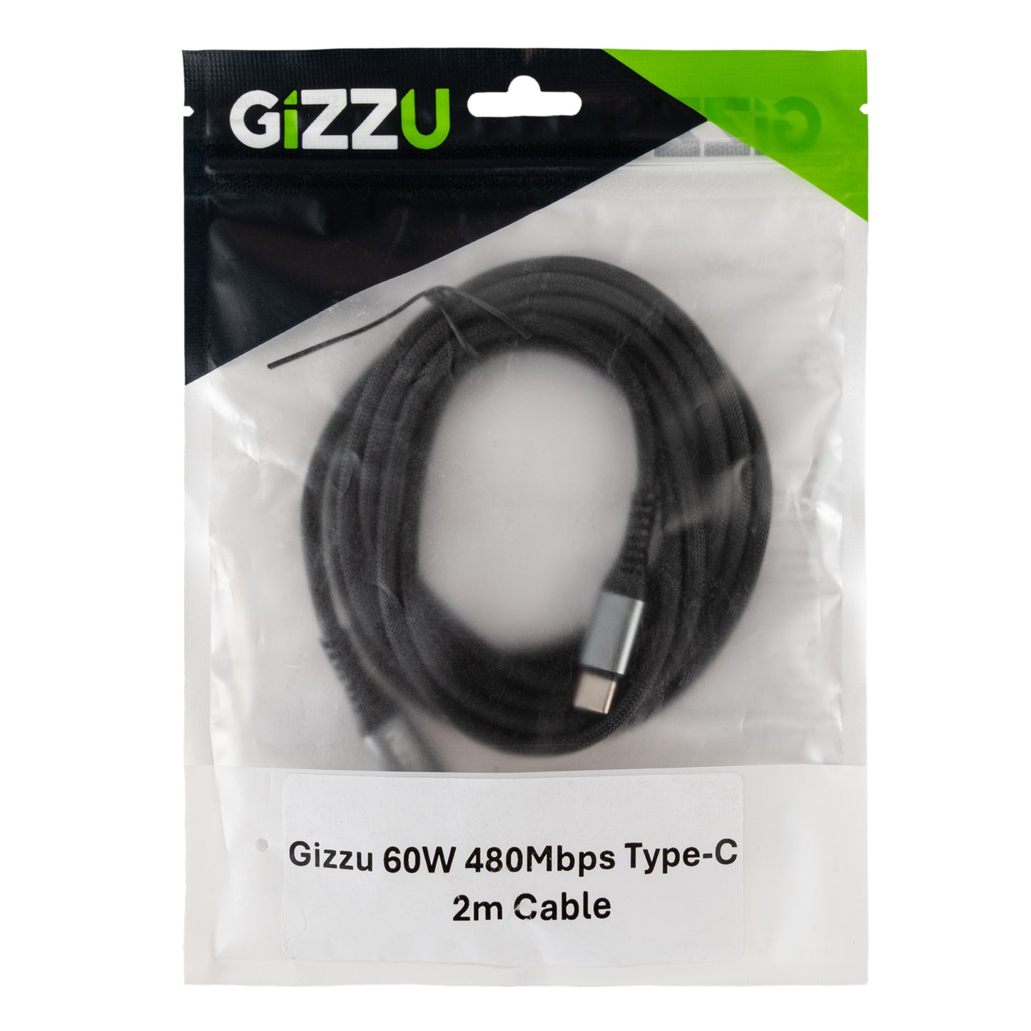GIZZU 60W 480Mbps Type-C 2m Cable - Stellar Technologies